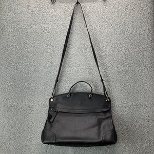 Furla Nikole Piper Tote Bag Black Leather Purse‎ Structured Shoulder Handbag